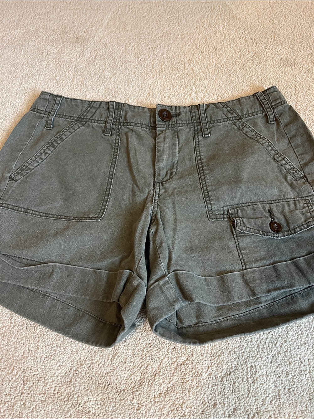 Paper Boy Olive Green Cargo Shorts - size 4